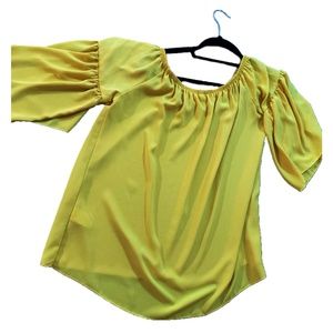 Yellow Off the Shoulder Top